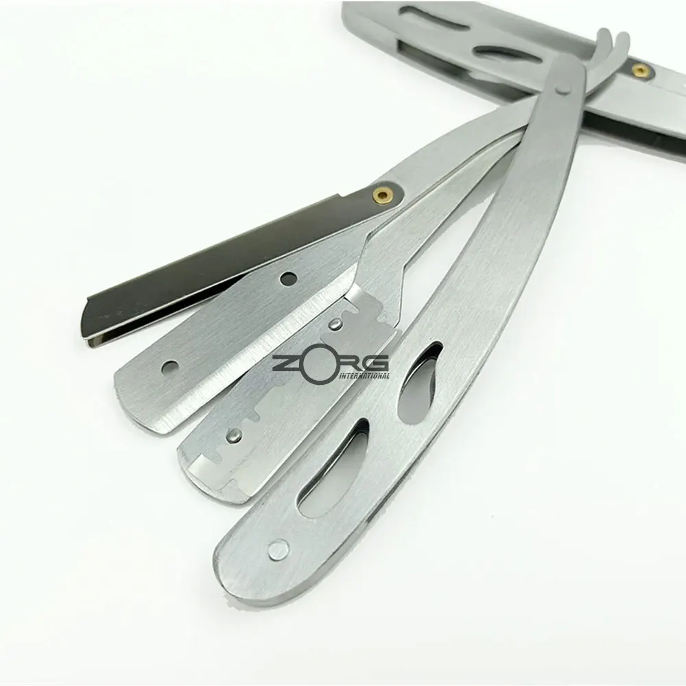 Professional Stainless Steel Full Black Parker Straight Barber Razor with Customized Logo and Packing