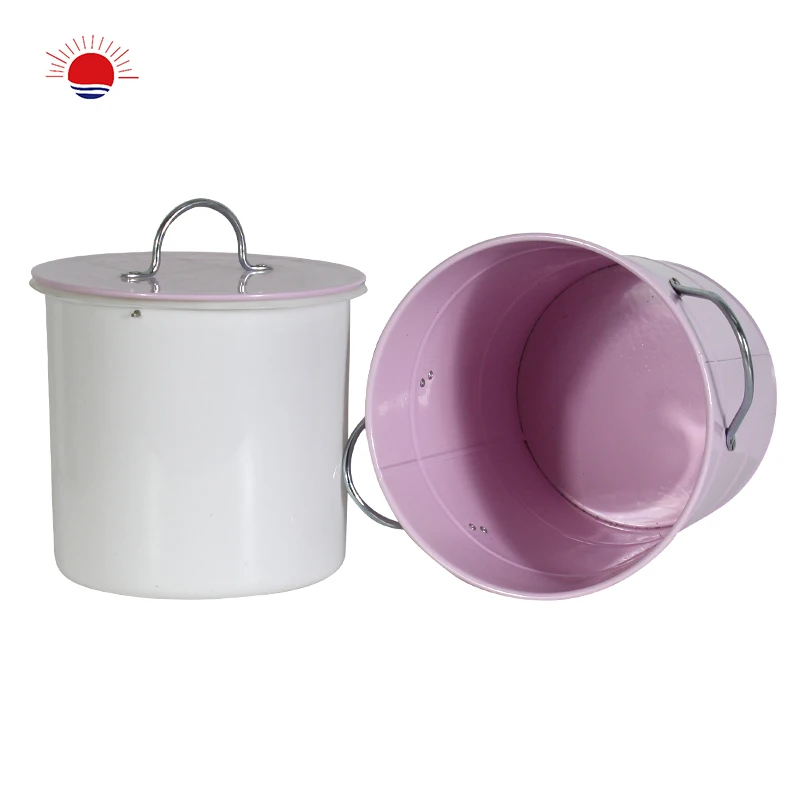 Hot-selling New Lifestyle  Galvanized Steel Bucket Food Waste Bin Compost Bin for Kitchen