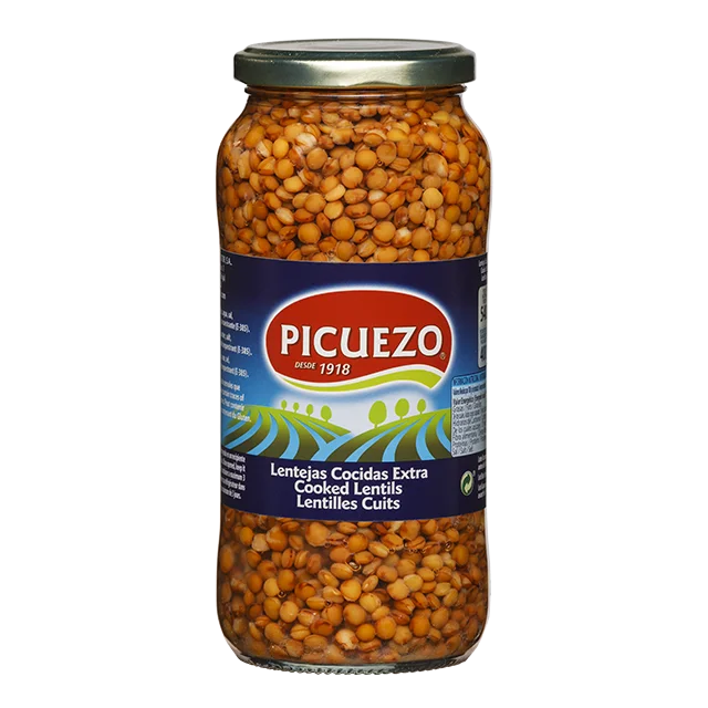 Top Spanish Quality NO GMO Made in Spain Cooked Lentils in jar for Supermarket and Horeca