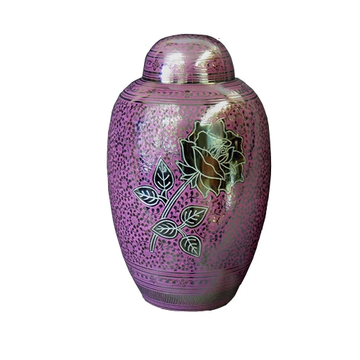 Pretty Pink Dom Top Lavender Rose Cremation Urn Adult Funeral Ashes Storage Casket for Lower Price Coffin