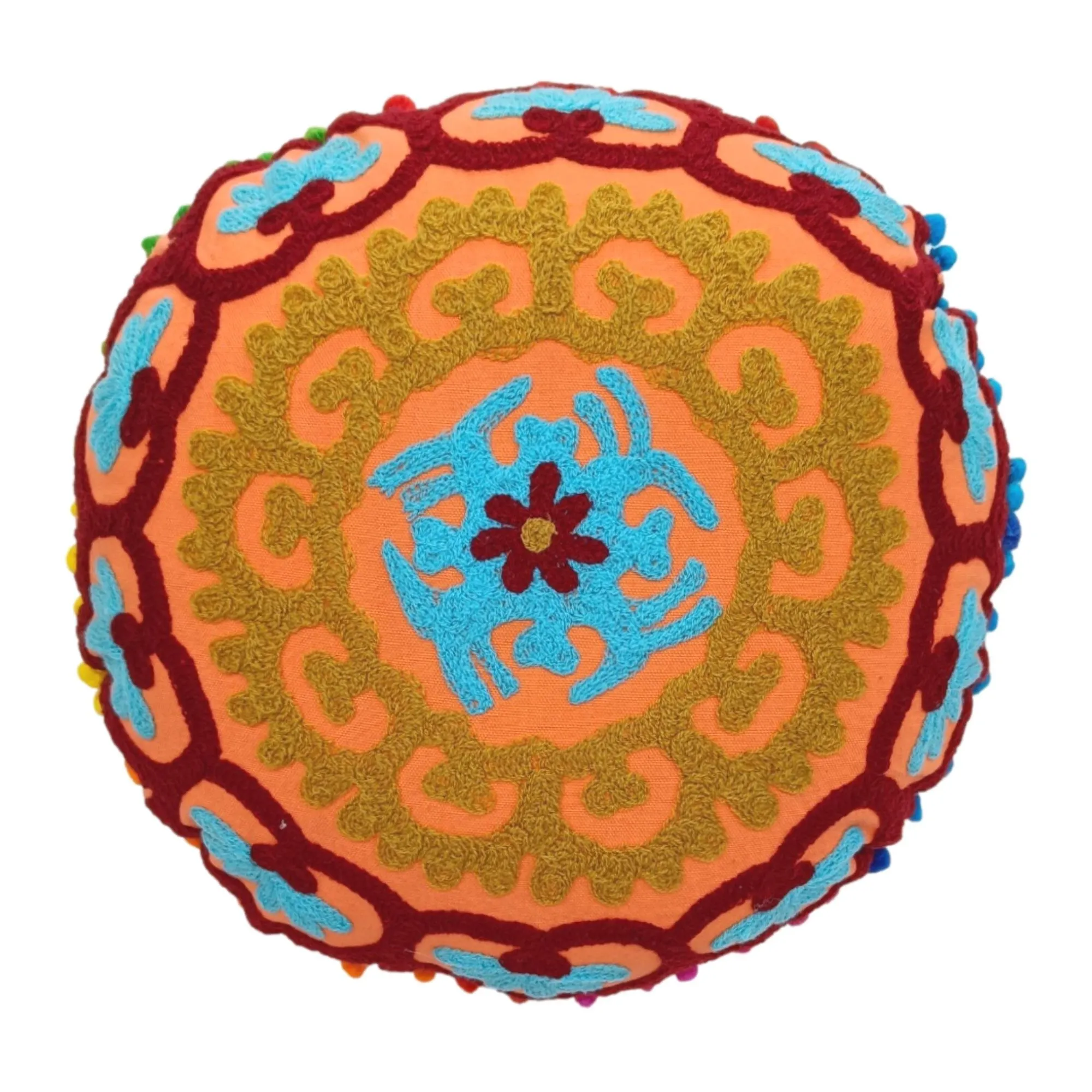 Кружевная декоративная наволочка Suzani из 100% чистого хлопка с помпоном ручная вышивка для дивана домашний декор Роскошный чехол