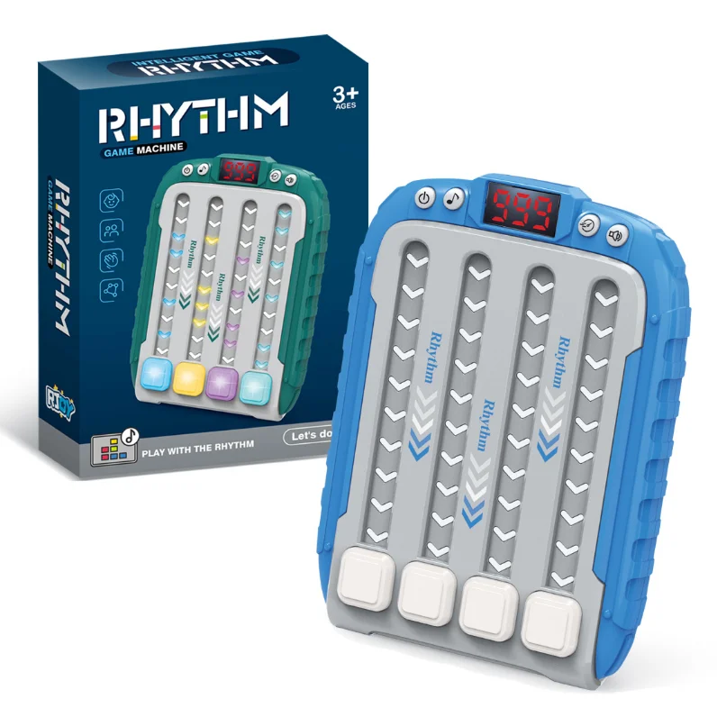 Toys novelties Handheld Rhythm Game Machine Kids Quick Push music Game Rhythm Machine 6 Levels Rhythm Button Game with Lights