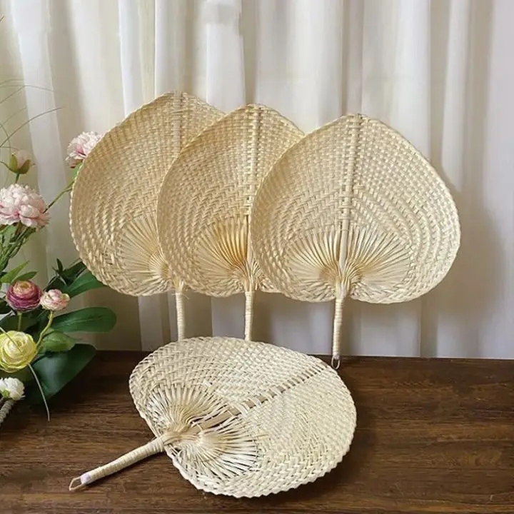 VietNam Wholesale Custom Product Heart Shaped Bamboo Hand Fan For Wedding