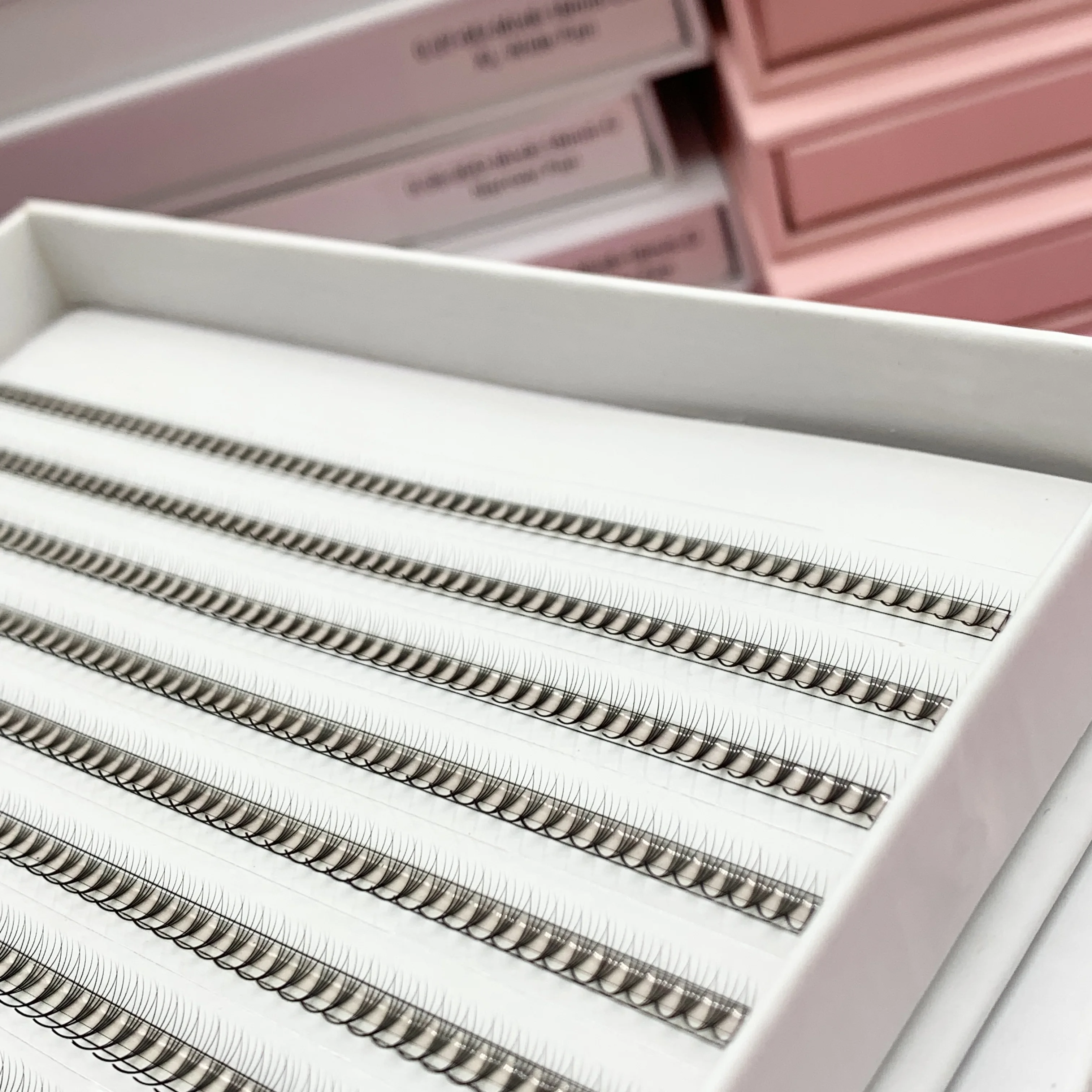 3D Vietnam Manufacturer Premium Quality Premade Extra Narrow Eyelash Extensions Fans 0.03 0.05mm Thickness M Tray 10 Lines