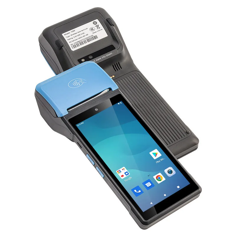 Мобильный платежный аппарат портативная система Android POS 4 г NFC считыватель штрих-кодов портативный POS-терминал КПК с термопринтером