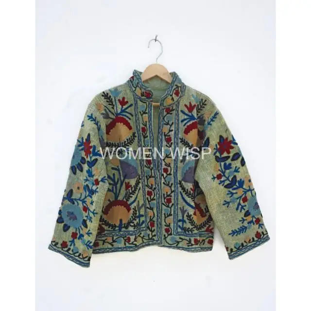 Best Quality Hand Embroidery Cotton Suzani Jacket  Winter Wear Coat Womens jacket Suzani Short TNT Fabric Jacket