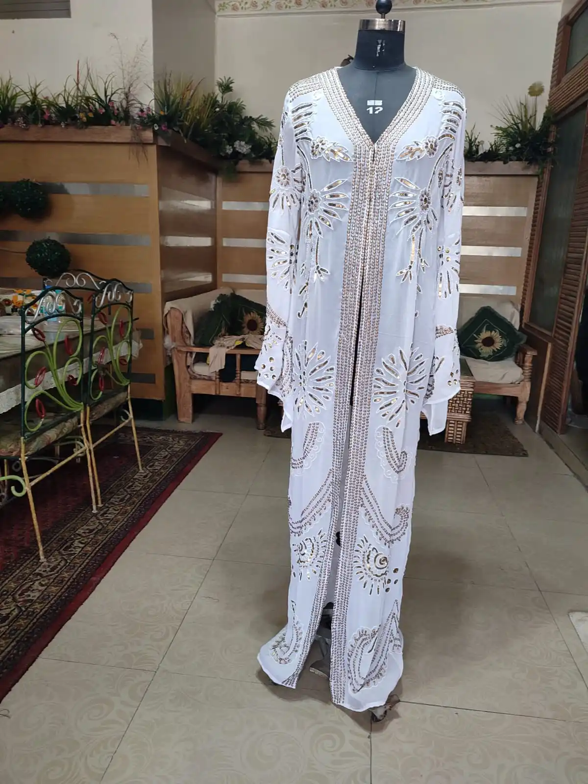 Designer Islamic Women clothing Dubai Style Hand Embroidery Handmade Beaded Abaya Evening Dress for stylish wear