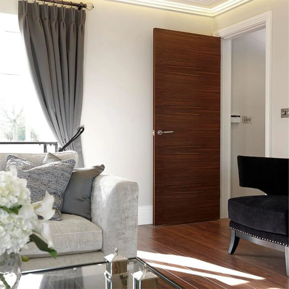 Apartment House Room Door Interior Wood Walnut Veneer Door Sound Insulation Inyeranl Door
