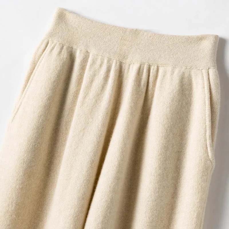 Wool Pants  Leg Women Pant 2024 Winter Warm Long Trousers Pure Woolen Female Leggings