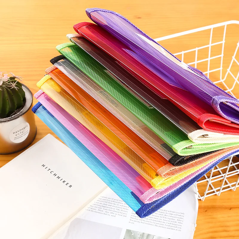 Large Capacity Premium Plastic A4 A5 Size PP PVC Document File Button Plastic Waterproof File Folder