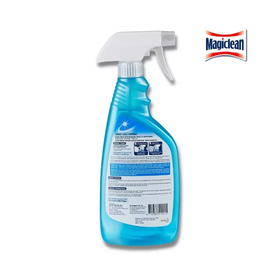 Best Selling Instant Stain-Dissolving Low Foam 500ml Bottle Spray Magiclean Liquid Glass Cleaner Triggers For Window and Mirror