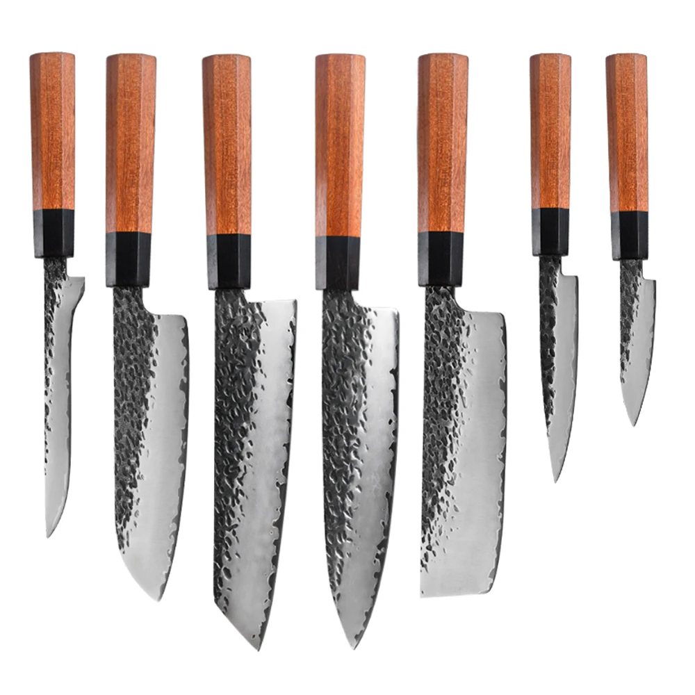 Ruitai top luxury 8 inch kitchen knife clad steel rosewood custom chef knife set in gift box