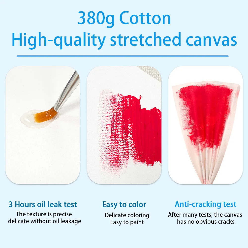 Wholesale 380g Cotton and Linen Blend Stretched Canvas Art Canvas Frames for Oil Painting Acrylic Primer Blank Canvases Print