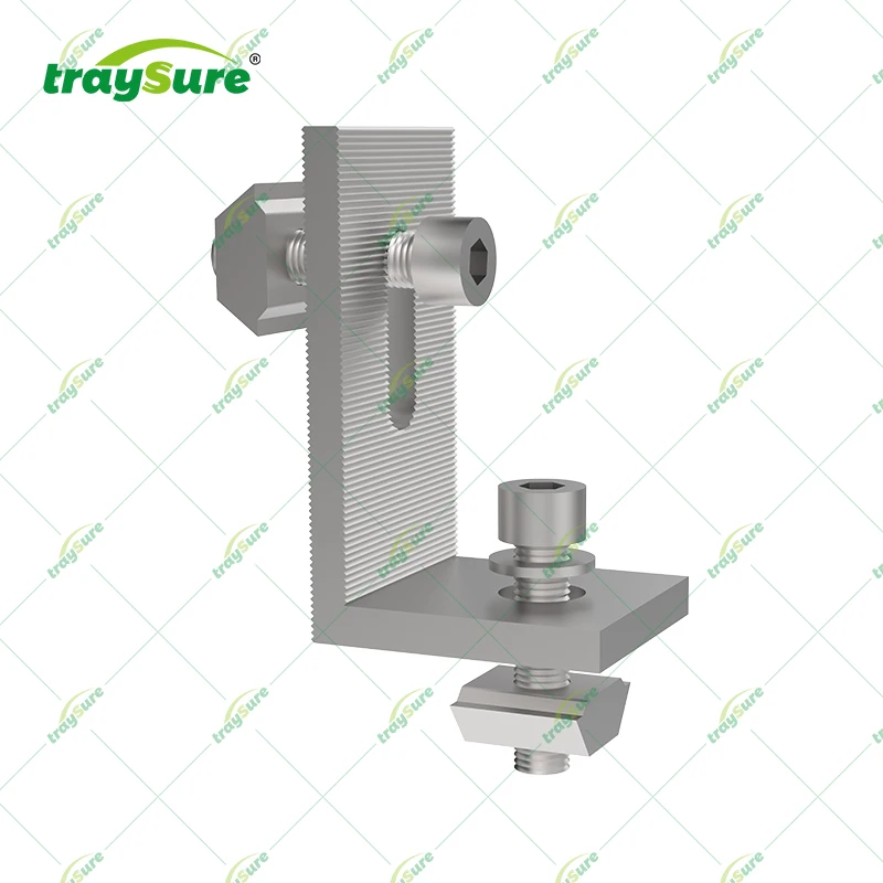 TRAYSURE Solar Mounting Weather-Resistant System L-Bracket Pole Mount End Clamp Wiring Clips Solar Mounting System