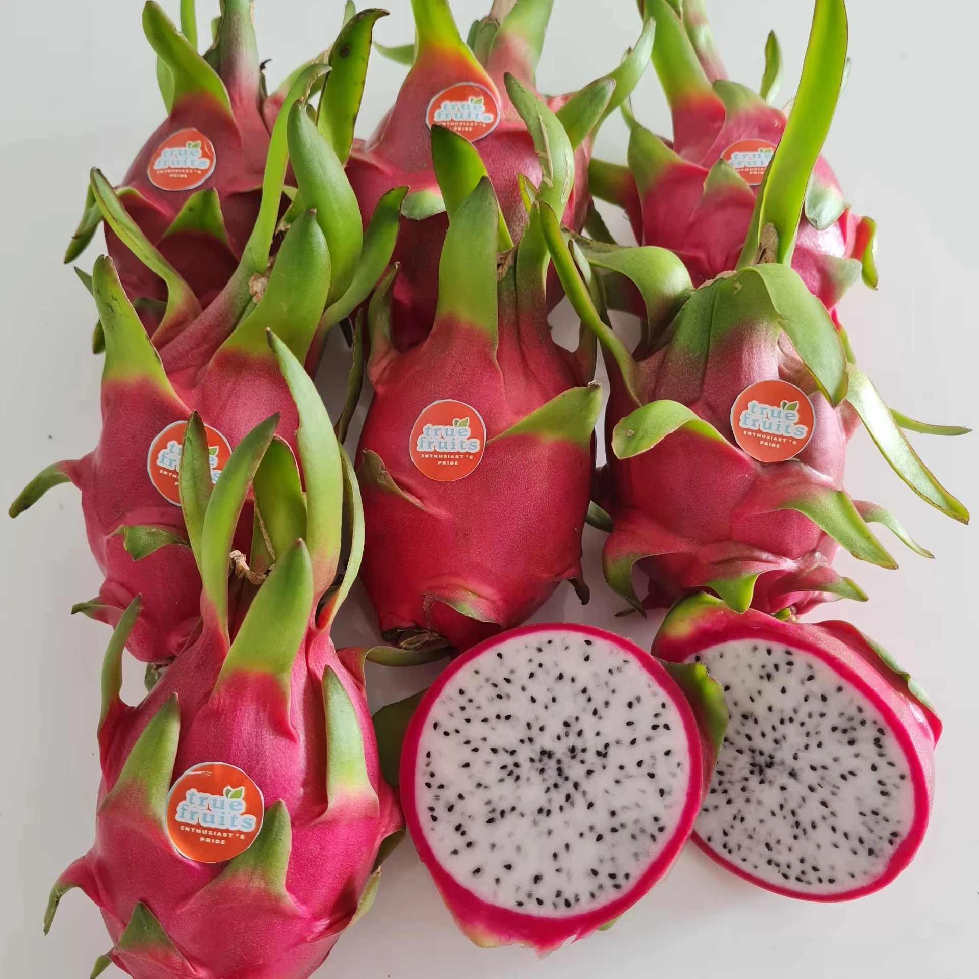 True Fruits_ Pitaya: Vietnam Grown Fresh Dragonfruits with White Flesh Sweet Exotic Fruits For Export Wholesale Purposes