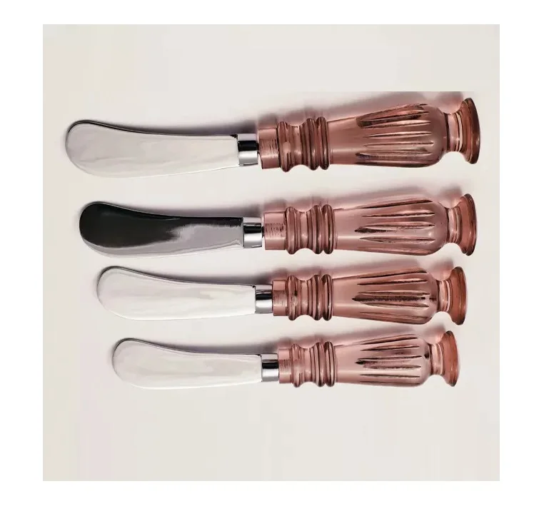 Brass Cheese Set of 4 With Mop handle New Design Metal Cheese Set In Wholesale Price New Look Metal Flatware In Wholesale Price