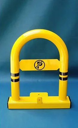 Yellow Color U Design Iron Steel Metal Parking Post Barrier Locked Traffic Parking Signs Car Parking Barrier Lock