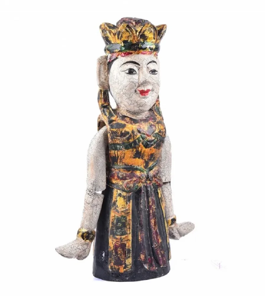 Interior Design Home Decor OEM Style Gift Object Quality Eco Jackfruit Wood Water Puppet Fairy Lady Handicraft Wooden