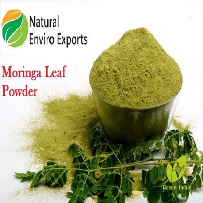Polvo y tabletas de hoja de moringa organica de alto grado de la marca Enviro