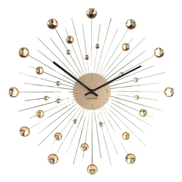 Modern wall clock for Living Room Bed Room hotel Home Metal Wire Stylish wall decorative Gold color Best design Dots wall clock