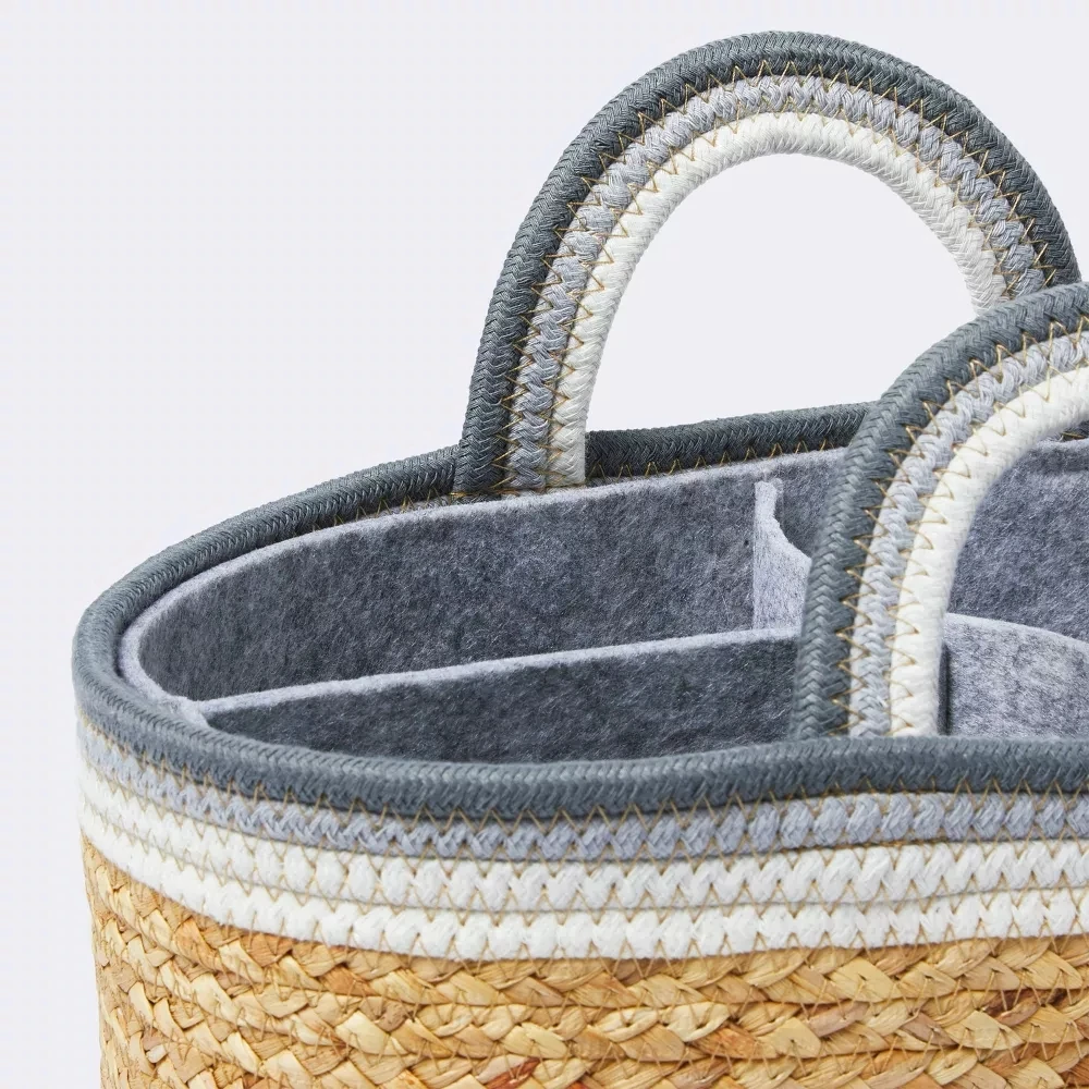 New Style Vietnam Straw Seagrass Woven Baskets Handmade Storage Hamper Rattan Clothing Organizer Wholesale Vintage Style