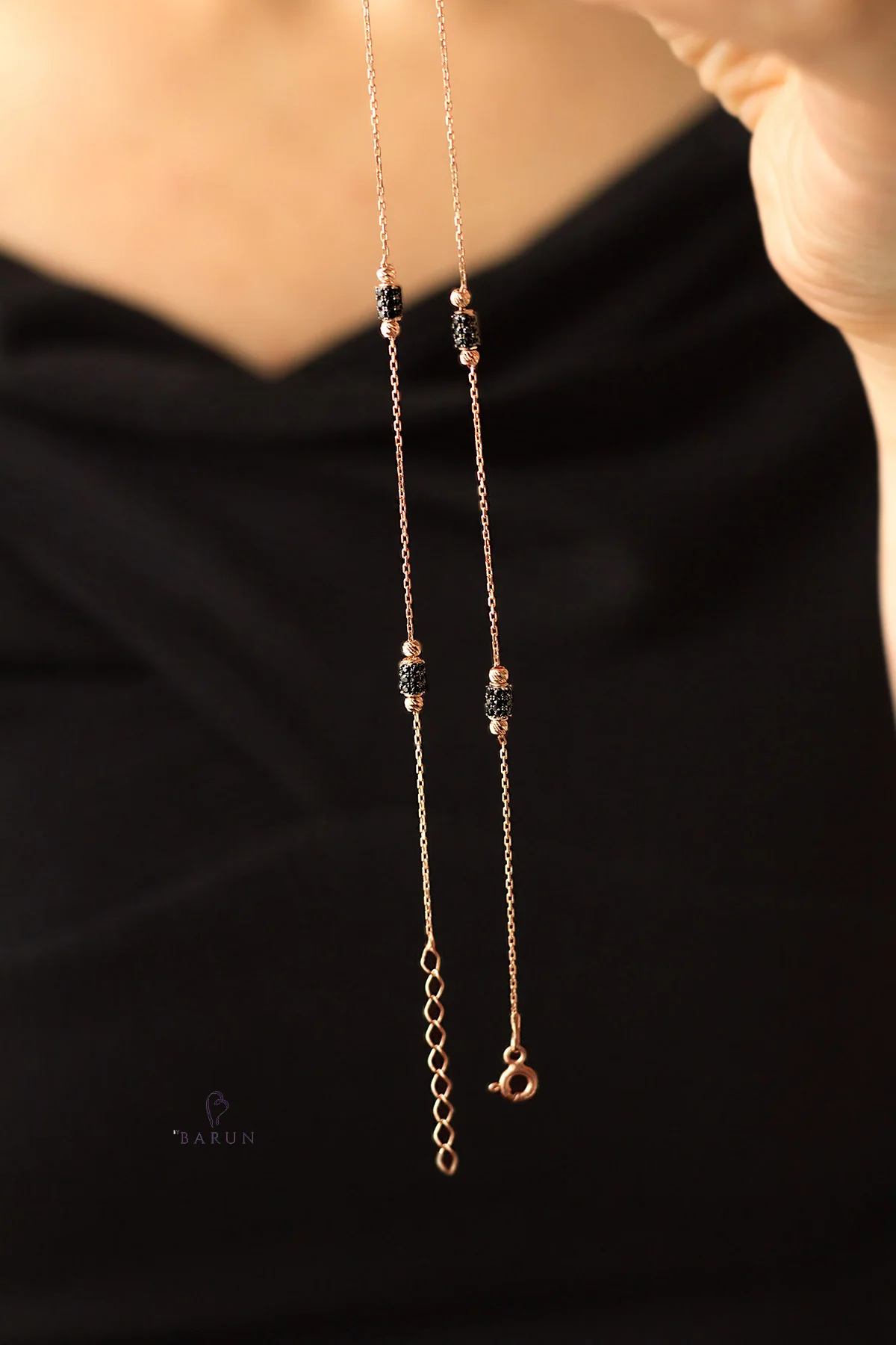 Sapphire Blue Zircon Link Necklace 925 Sterling Silver Tube Chain Choker Lovely Cylinder Necklaces For Women