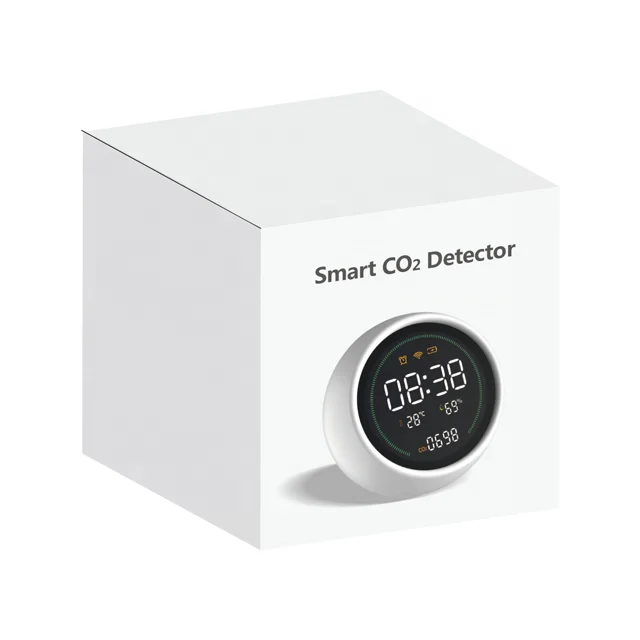 Hot Sale NDIR CO2 Detector Air Quality Monitor Clock Alarm Clock Desktop Gas Analyzer CO2 Meter Carbon Dioxide Detector