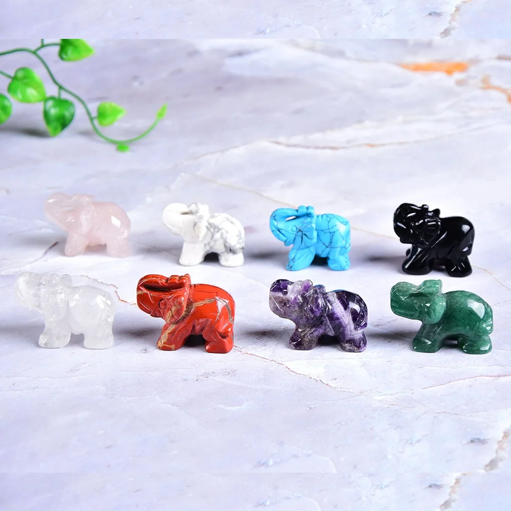Wholesale Natural Strawberry Quartz Gemstone Elephant Statue Crystal Figurines Animal For Reiki Healing Meditation & Vasstu