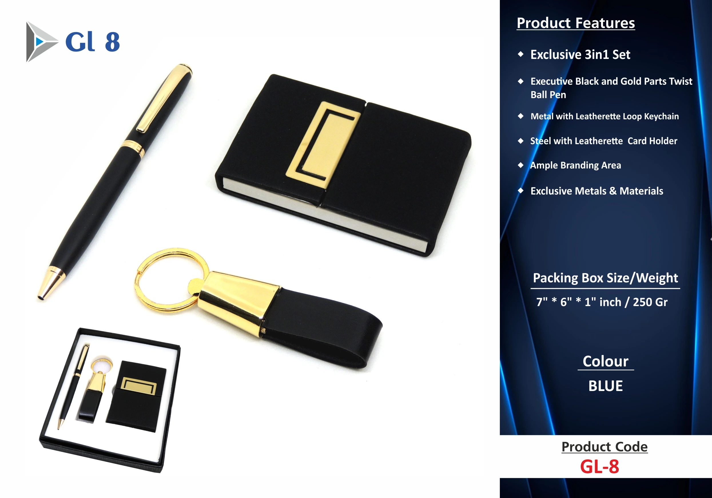 Best Sale Corporate Promotional Gifts For Employee Key Chain Pen Combo Pack Customized Credit Card Holder and Pen For Men Women