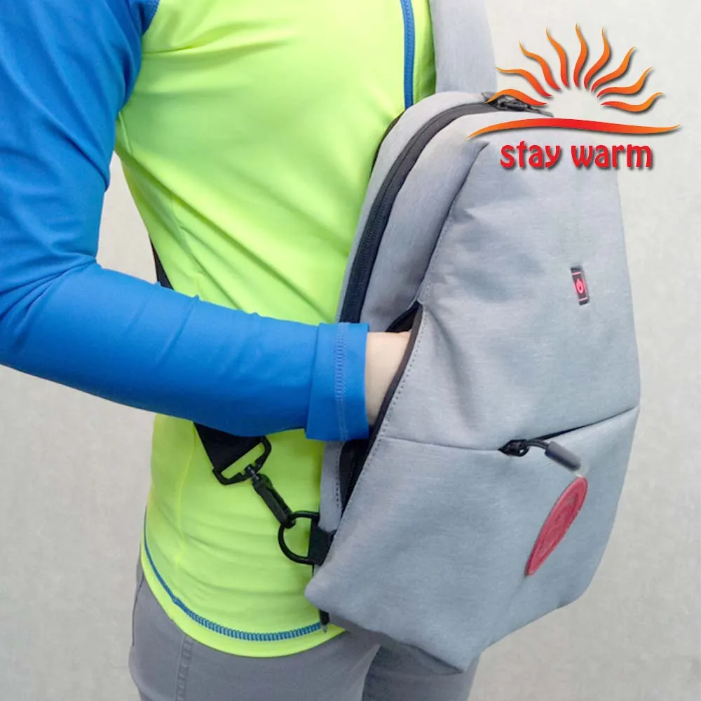 Custom 5V USB Heated Hand Warmer Chest Bag Crossbody Muff For Winter