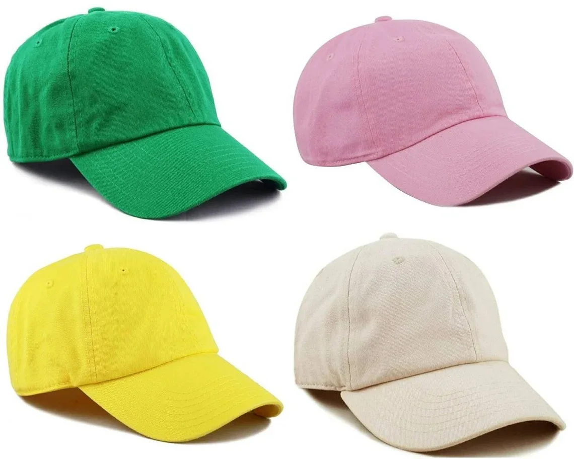 Blank 100% Cotton Washed Unstructured Baseball Caps Custom Logo On 6 Panels Curve Brim Sport Caps OEM Vietnam Headwear Caps Hats