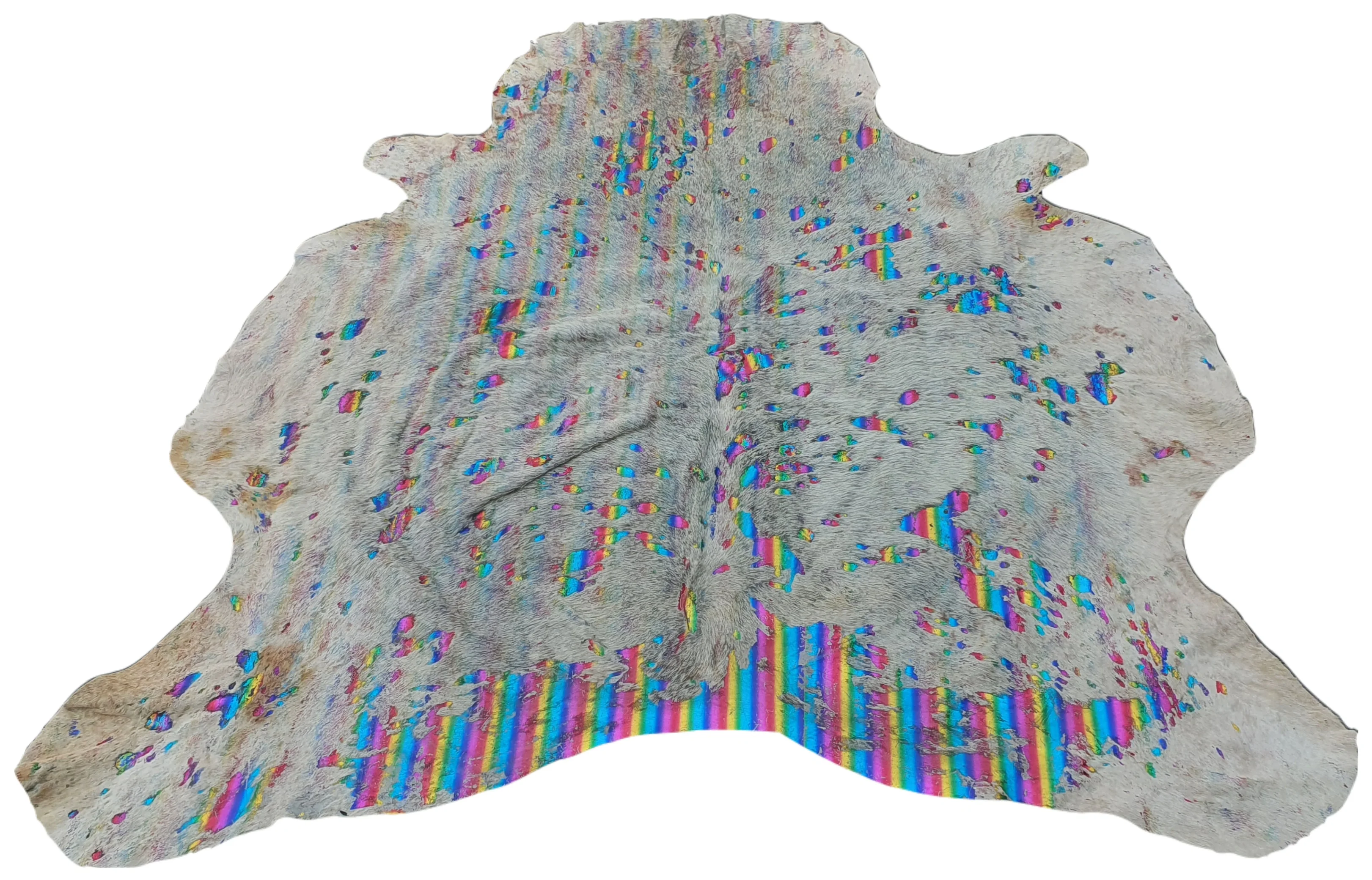 Natural cow Cowhide Acid Washed Hair on Handmade Cowhide cream/gold anti slip Area Rug for modern indoor and outdoor decoration