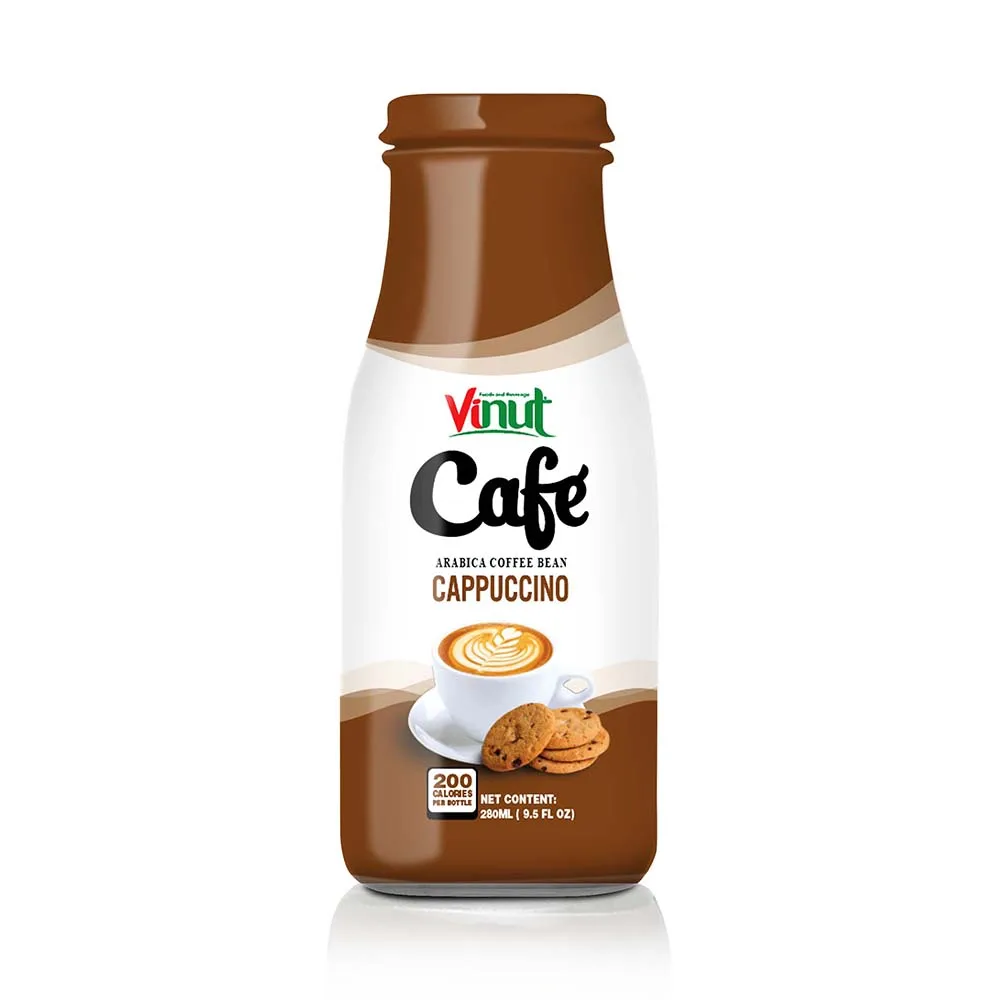 280ml Bottle VINUT Vietnamese Cappuccino Coffee Manufacturer Directory ready to drink coffee 9.5 fl oz