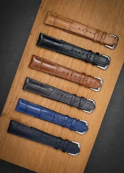 Luxury Handmade Alligator Leather Watch Straps 2024 Classic Reloj Smart Genuine Bands Size 20mm22mm