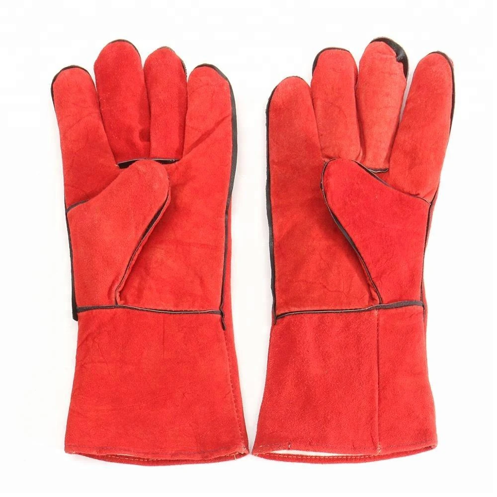 Leather Welder Safety Work Gloves Personal Protective Equipment Welding fire proof gloves gauntlet