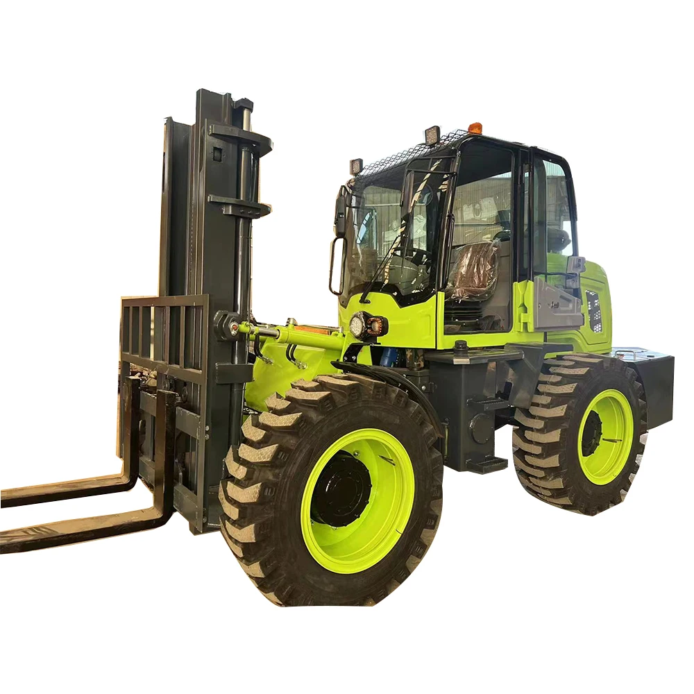 Большой дизельный вилочный погрузчик LAIGONG LG50r цветная рама высота подъема дизельного двигателя внедорожный с четырьмя колесами