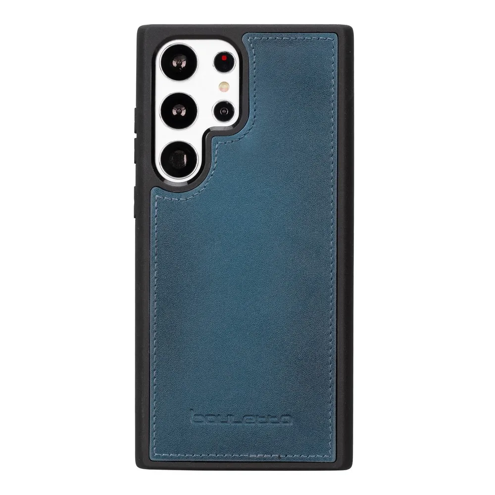Genuine Leather Handmade Pouch Magnetic Detachable Phone Case for Samsung Galaxy S23 Series Rfid Wireless Charging Compatible