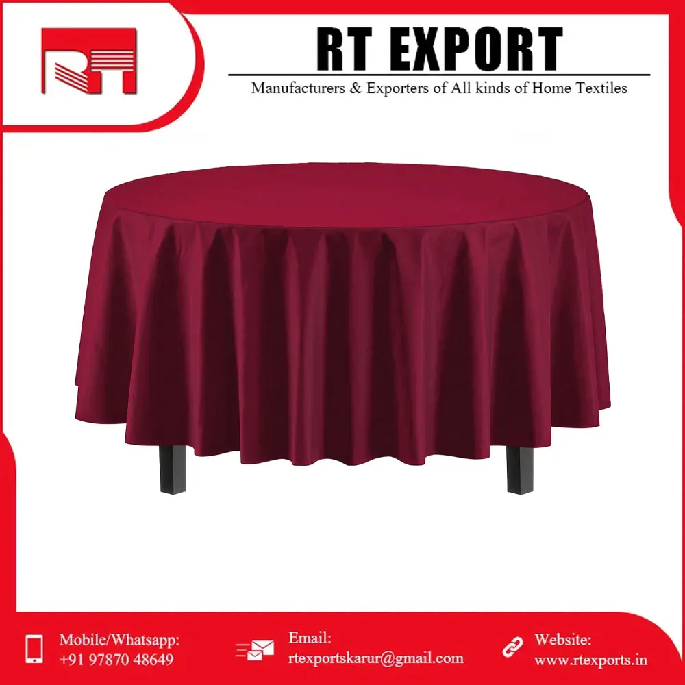 Indian Supplier Modern Design Embroidered Pure Cotton Customized Print Hotel Restaurant Dining Tablecloths with Custom Logo