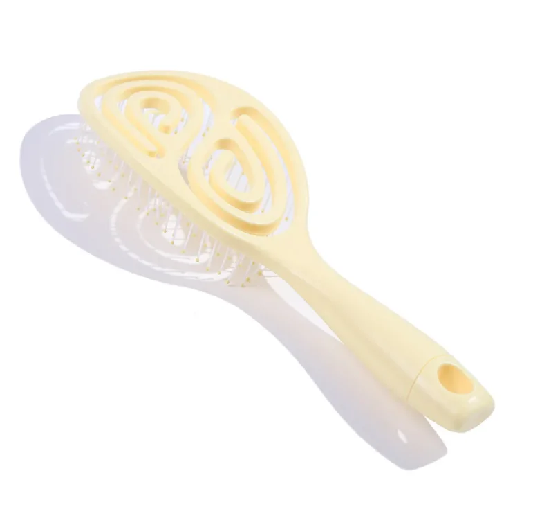 Customized Logo Candy - Colored Cutout Hair Straightener Comb Home Head Massage Hair Brush Spareribs Hollow Large Curved Comb
