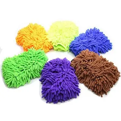 New style auto micro fiber chenille microfibre car wash mitt microfiber cleaning chenille glove