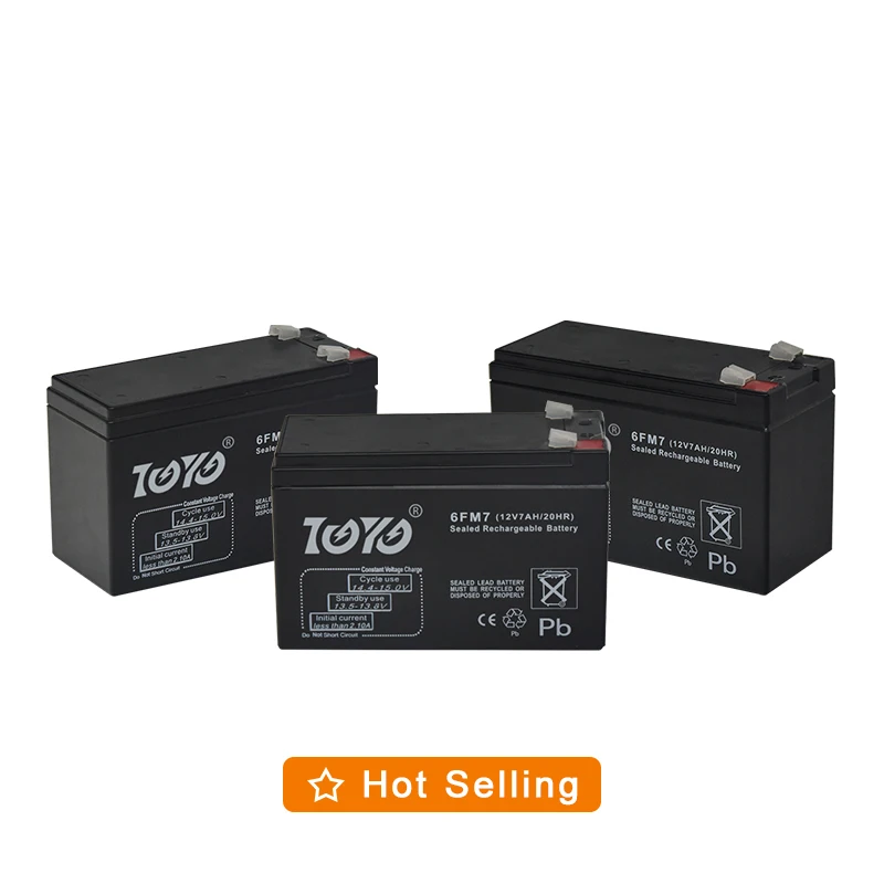 TOYO 2023 Hot Sale 12V 7AH CE Certification Testing Report MSDS Valve Regulated Sealed Lead Acid Battery