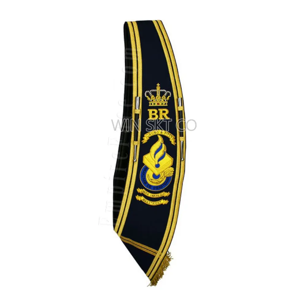 Masonic Collar Band Uniform Sash Regalia Sash Top Selling Custom Made Band Uniform Sash