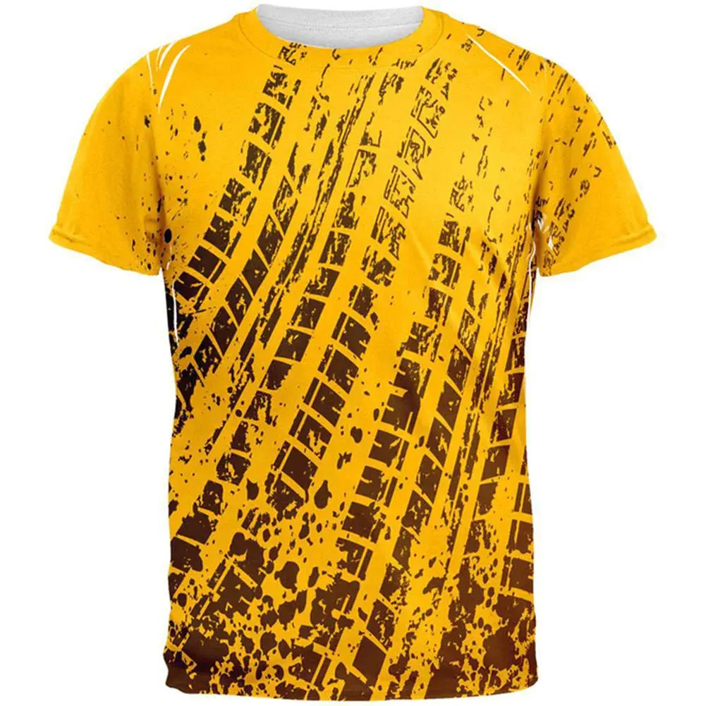 Wholesale Customized Mud & Tire Tracks All Over Adult sublimation tshirts
