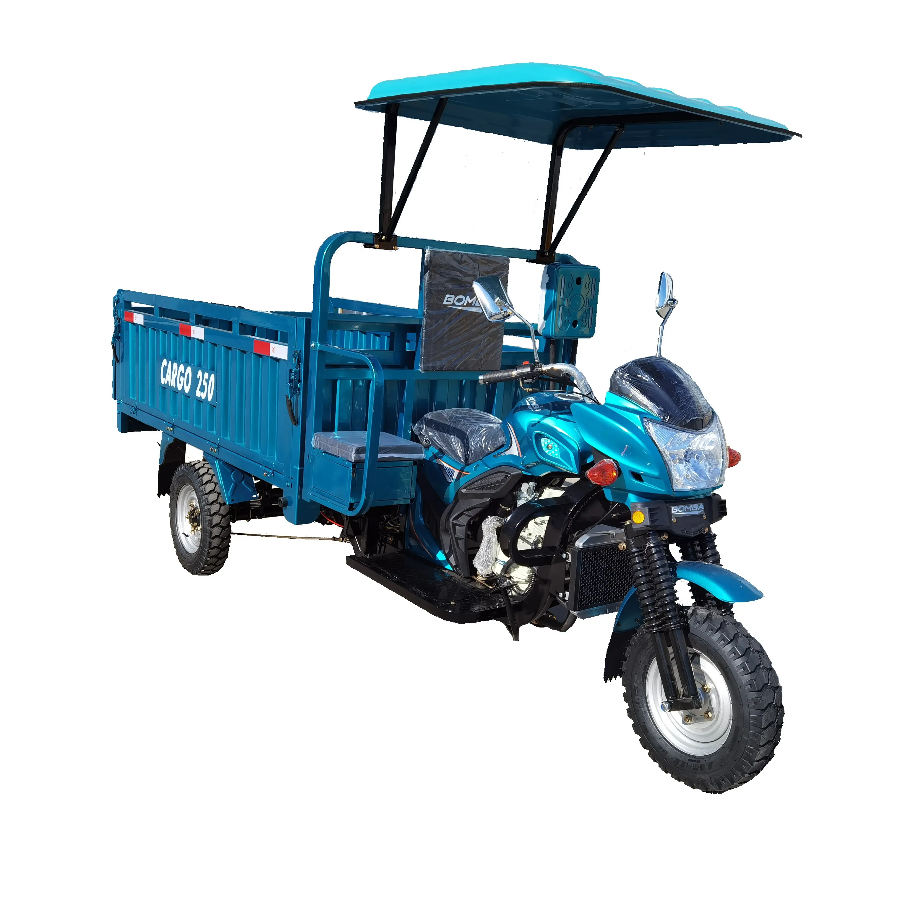 200cc Three-Wheeled Motorcycle with Sunshade, Three-Wheeled Cargo Tricycle