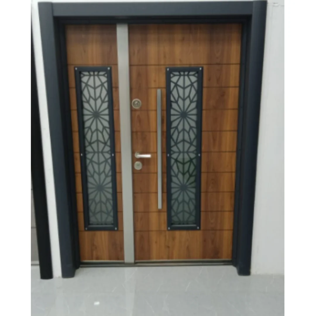 Modern Burglarproof Anti-theft One and Half Steel Safety Exterior Security Lock System Best Door