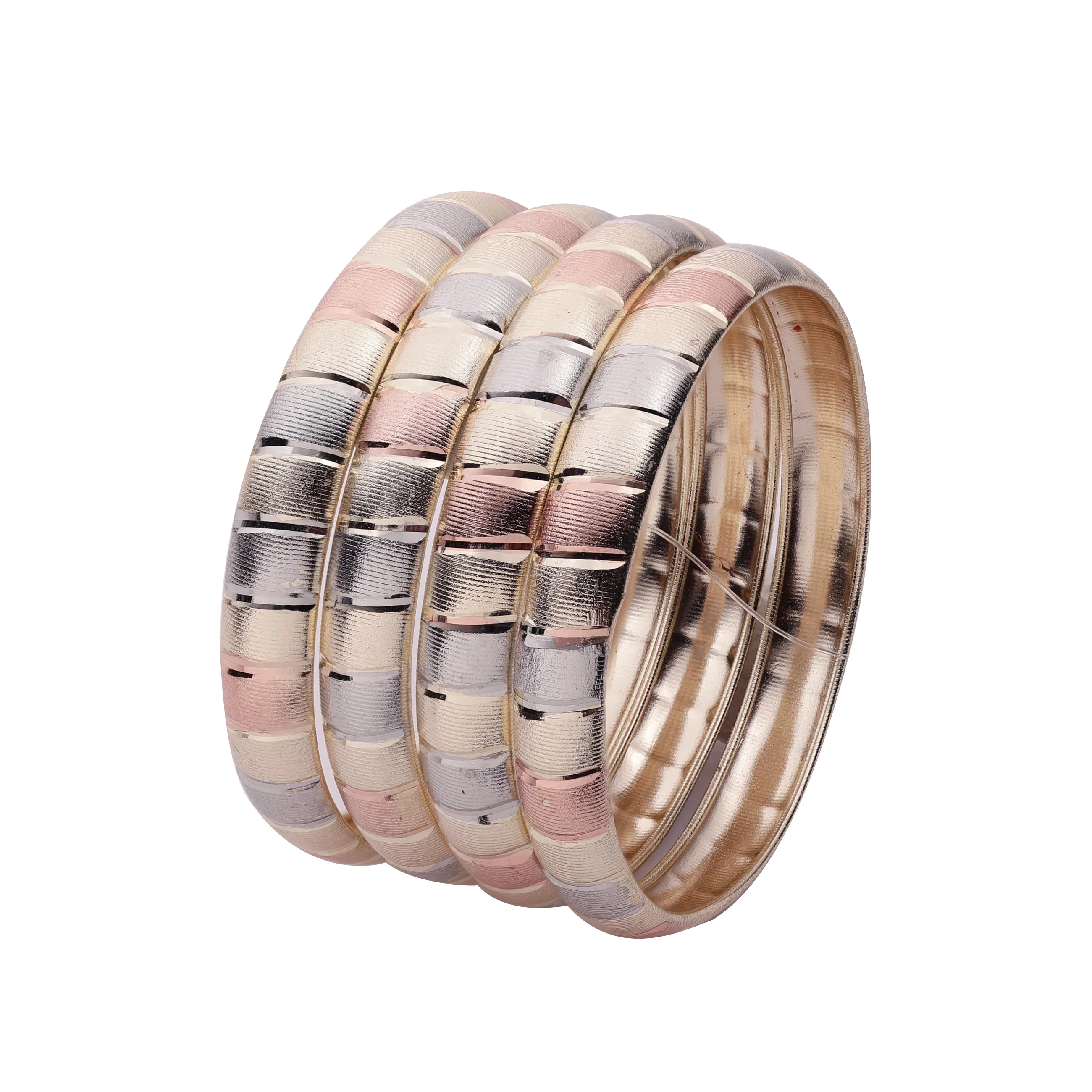 3 Tone gold plated Textured bangle jewelry Custom gold plated bangle classic bangle Copper & brass chapado en oro oro laminado