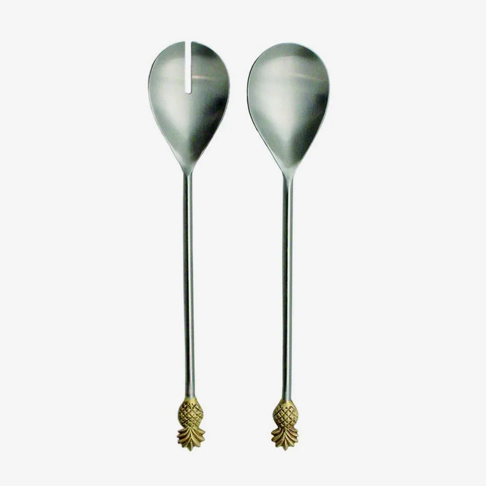 Stem with Leaf Handle Serving Spoons Ceramic Handle Rose Stainless Steel Dessert Cutlery Salad Coffee Spoon