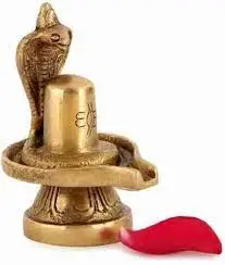 Metal Brass Shivling with Snake Shiv Lingam Statue Snake Idols of Shiva for Home Temple Puja Decorative Diwali Vastu Gifts