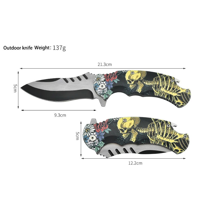 Stainless Steel Blade Folding Knife Portable Pocket Knife for Hunting Outdoor Activities Sharp Enough Open Wine Bottles OEM