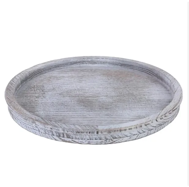Hot Sale Food Grave Pine Wood Rectangular Tray Large Size Flat Serving Tray with Handles Factory Wholesale Prices Trays